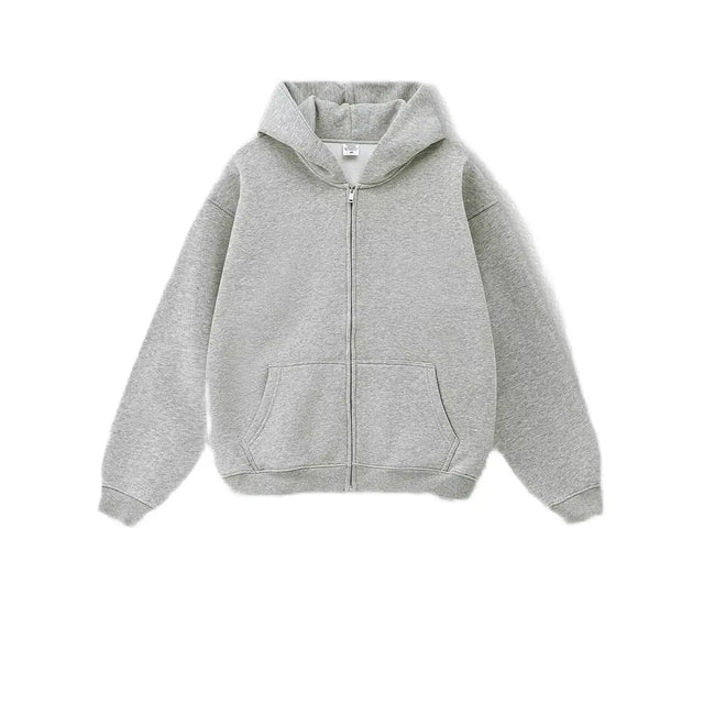 New Arrival Winter Thick 345 Grams Cotton Fleece Lining Hoodies Printing Vintage Washed Men Zip up Hoodie for Man