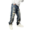 Casual Stylish Ripped Patch Jeans-loose fit. MaiBeast