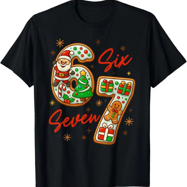 67 Christmas Trending Meme Saying 6 7 Meme Costume Xmas T-Shirt