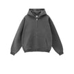 New Arrival Winter Thick 345 Grams Cotton Fleece Lining Hoodies Printing Vintage Washed Men Zip up Hoodie for Man